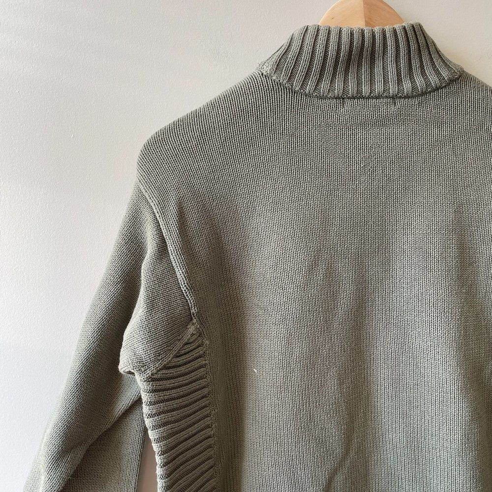 Orly | Sage Green Cotton Turtleneck Sweater - Size L - Picture 4 of 10